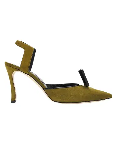 Manolo Blahnik Women's Domitila 90MM Suede Stiletto Pumps | Thumbnail 1 Manolo Blahnik Women's Domitila 90MM Suede Stiletto Pumps | Thumbnail 1