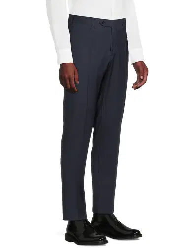 Canali Men's Classic Solid Dress Trousers - Navy | Thumbnail 4 Canali Men's Classic Solid Dress Trousers - Navy | Thumbnail 4