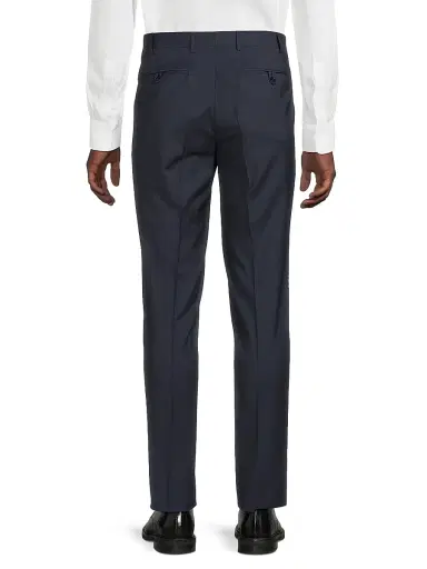 Canali Men's Classic Solid Dress Trousers - Navy | Thumbnail 5 Canali Men's Classic Solid Dress Trousers - Navy | Thumbnail 5