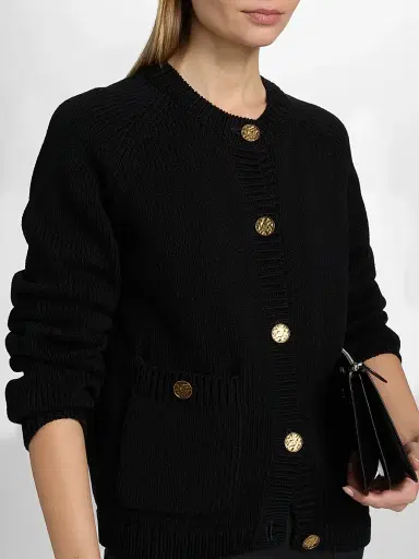 TOTEME Women's Hammered Button Cotton Cardigan | Thumbnail 6 TOTEME Women's Hammered Button Cotton Cardigan | Thumbnail 6