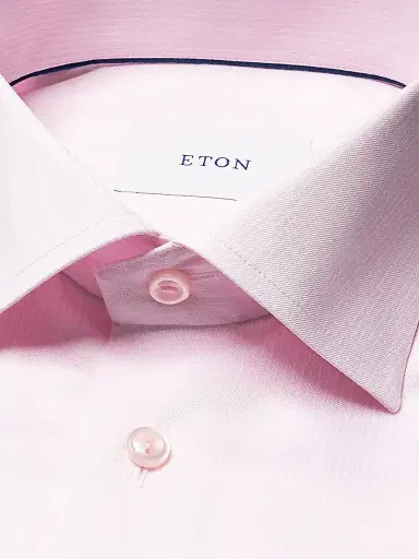 Eton Men's Striped Cotton-Blend Slim-Fit Shirt - Pink - Size 17.5 | Thumbnail 7 Eton Men's Striped Cotton-Blend Slim-Fit Shirt - Pink - Size 17.5 | Thumbnail 7
