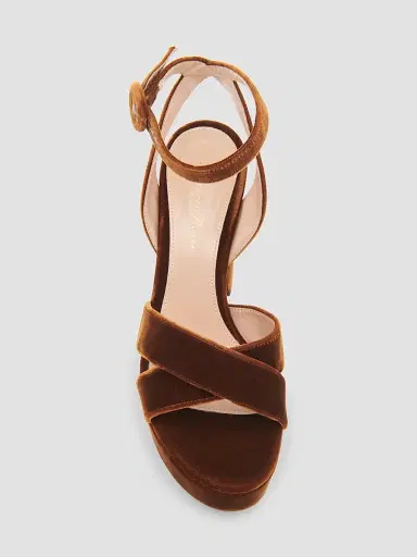 Gianvito Rossi Women's Sabrina 70MM Platform Velvet Sandals - Brown - Size 12 | Thumbnail 4 Gianvito Rossi Women's Sabrina 70MM Platform Velvet Sandals - Brown - Size 12 | Thumbnail 4