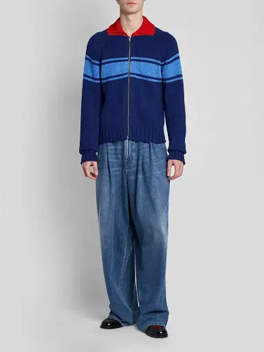 Marni Men's Colorblocked Cotton Zip-Front Cardigan | Thumbnail 2 Marni Men's Colorblocked Cotton Zip-Front Cardigan | Thumbnail 2