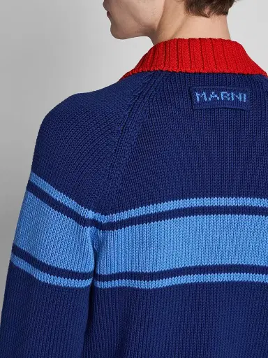 Marni Men's Colorblocked Cotton Zip-Front Cardigan | Thumbnail 5 Marni Men's Colorblocked Cotton Zip-Front Cardigan | Thumbnail 5
