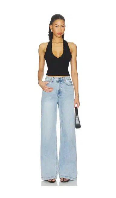 Alice + Olivia Alice + Olivia Pearl Pointelle Tie Back Halter Top | Thumbnail 4 Alice + Olivia Alice + Olivia Pearl Pointelle Tie Back Halter Top | Thumbnail 4