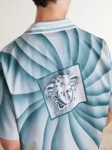 Versace Camp-Collar Cotton-Poplin Shirt - Men | Thumbnail 5 Versace Camp-Collar Cotton-Poplin Shirt - Men | Thumbnail 5