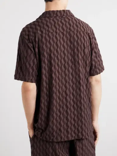 Frescobol Carioca Roberto Terry Cotton and Linen-Blend Jacquard Shirt - Men | Thumbnail 4 Frescobol Carioca Roberto Terry Cotton and Linen-Blend Jacquard Shirt - Men | Thumbnail 4