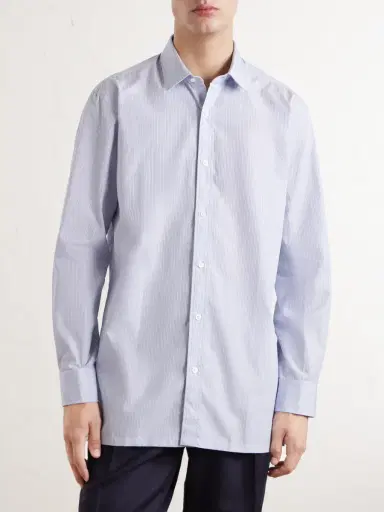 Charvet Striped Cotton-Twill Shirt - Men | Thumbnail 5 Charvet Striped Cotton-Twill Shirt - Men | Thumbnail 5