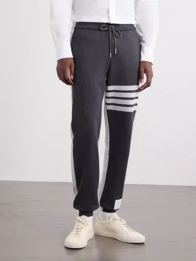 Thom Browne Tapered Striped Cotton-Jersey Sweatpants - Men | Thumbnail 3 Thom Browne Tapered Striped Cotton-Jersey Sweatpants - Men | Thumbnail 3