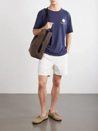 Frescobol Carioca Dinis Clube de Praia Printed Cotton and Linen-Blend Jersey T-Shirt - Men | Thumbnail 2 Frescobol Carioca Dinis Clube de Praia Printed Cotton and Linen-Blend Jersey T-Shirt - Men | Thumbnail 2