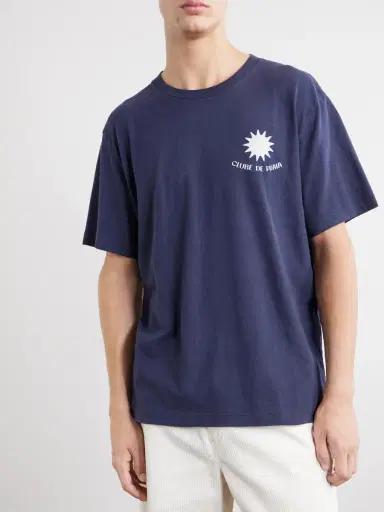 Frescobol Carioca Dinis Clube de Praia Printed Cotton and Linen-Blend Jersey T-Shirt - Men | Thumbnail 3 Frescobol Carioca Dinis Clube de Praia Printed Cotton and Linen-Blend Jersey T-Shirt - Men | Thumbnail 3