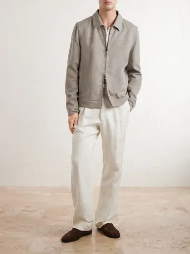 Thom Sweeney Linen Bomber Jacket - Men | Thumbnail 2 Thom Sweeney Linen Bomber Jacket - Men | Thumbnail 2