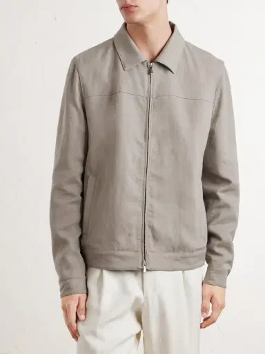Thom Sweeney Linen Bomber Jacket - Men | Thumbnail 3 Thom Sweeney Linen Bomber Jacket - Men | Thumbnail 3