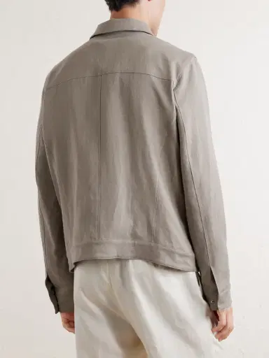 Thom Sweeney Linen Bomber Jacket - Men | Thumbnail 4 Thom Sweeney Linen Bomber Jacket - Men | Thumbnail 4