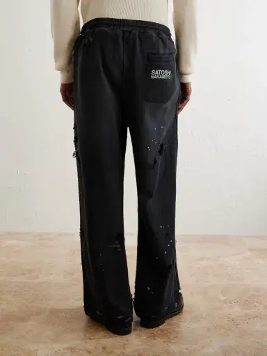Satoshi Nakamoto Luke Straight-Leg Logo-Printed Cotton-Fleece Sweatpants - Men | Thumbnail 4 Satoshi Nakamoto Luke Straight-Leg Logo-Printed Cotton-Fleece Sweatpants - Men | Thumbnail 4