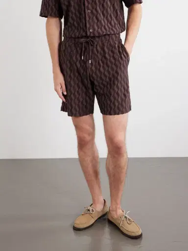 Frescobol Carioca Augusto Cotton and Linen-Blend Jacquard Terry Shorts - Men | Thumbnail 3 Frescobol Carioca Augusto Cotton and Linen-Blend Jacquard Terry Shorts - Men | Thumbnail 3