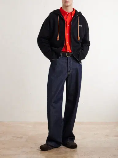 Loewe Anagram-Embroidered Cotton-Jersey Zip-Up Hoodie - Men | Thumbnail 2 Loewe Anagram-Embroidered Cotton-Jersey Zip-Up Hoodie - Men | Thumbnail 2
