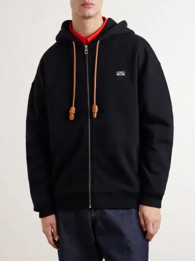 Loewe Anagram-Embroidered Cotton-Jersey Zip-Up Hoodie - Men | Thumbnail 3 Loewe Anagram-Embroidered Cotton-Jersey Zip-Up Hoodie - Men | Thumbnail 3