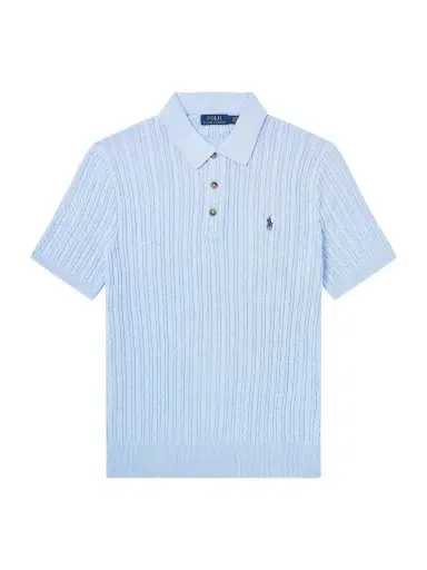Polo Ralph Lauren Logo-Embroidered Cable-Knit Cotton Polo Shirt - Men | Thumbnail 1 Polo Ralph Lauren Logo-Embroidered Cable-Knit Cotton Polo Shirt - Men | Thumbnail 1