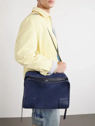 Loewe Amazona 180 Leather-Trimmed Suede Tote Bag - Men | Thumbnail 3 Loewe Amazona 180 Leather-Trimmed Suede Tote Bag - Men | Thumbnail 3
