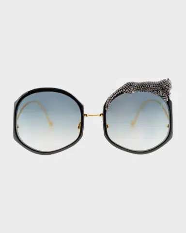 Anna-Karin Karlsson Rose Et Le Reve Leopard Round Acetate Sunglasses | Thumbnail 2 Anna-Karin Karlsson Rose Et Le Reve Leopard Round Acetate Sunglasses | Thumbnail 2