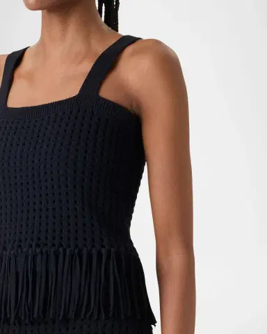 Akris punto Chunky Cotton Mesh Knit Fringe Crop Top | Thumbnail 5 Akris punto Chunky Cotton Mesh Knit Fringe Crop Top | Thumbnail 5