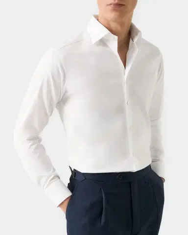 Eton Men 's Elevated Semi Solid Cotton Dress Shirt | Thumbnail 4 Eton Men 's Elevated Semi Solid Cotton Dress Shirt | Thumbnail 4