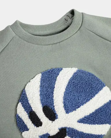 Molo Boy 's Disc White Noise Cotton Sweatshirt, Size 3M-2 | Thumbnail 4 Molo Boy 's Disc White Noise Cotton Sweatshirt, Size 3M-2 | Thumbnail 4