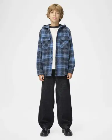Molo Boy 's Rizz Hooded Cotton Flannel Shirt, Size 3-6 | Thumbnail 2 Molo Boy 's Rizz Hooded Cotton Flannel Shirt, Size 3-6 | Thumbnail 2