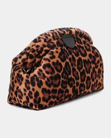 Stella McCartney Falabella Leopard-Print Velvet Convertible Clutch | Thumbnail 2 Stella McCartney Falabella Leopard-Print Velvet Convertible Clutch | Thumbnail 2