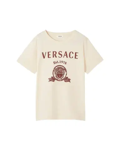 Versace Kid's Logo-Print Cotton Jersey T-Shirt, Size 4-14 | Thumbnail 1 Versace Kid's Logo-Print Cotton Jersey T-Shirt, Size 4-14 | Thumbnail 1