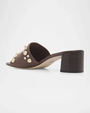 Stuart Weitzman 50mm Perry Embellished Leather Slide Sandals | Thumbnail 4 Stuart Weitzman 50mm Perry Embellished Leather Slide Sandals | Thumbnail 4
