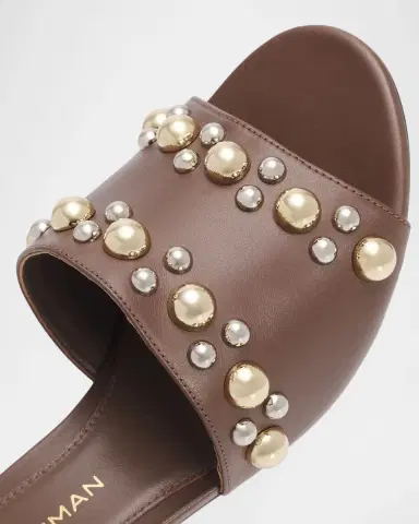 Stuart Weitzman 50mm Perry Embellished Leather Slide Sandals | Thumbnail 5 Stuart Weitzman 50mm Perry Embellished Leather Slide Sandals | Thumbnail 5
