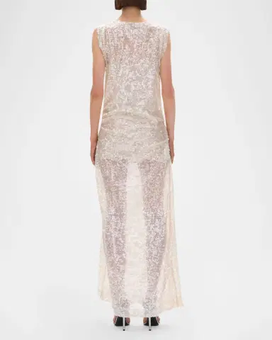 RACHEL GILBERT Marlow Sleeveless Sheer Sequined Gown | Thumbnail 2 RACHEL GILBERT Marlow Sleeveless Sheer Sequined Gown | Thumbnail 2