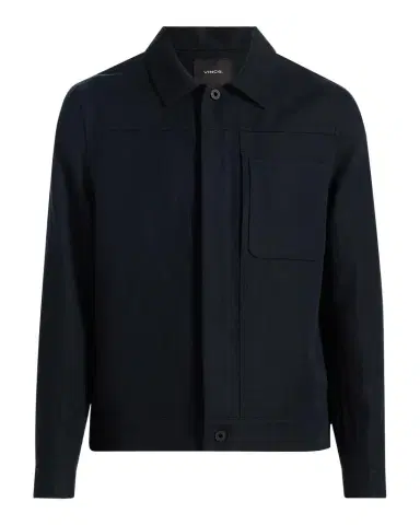 Vince Men's Pleated Cotton-Linen Trucker Jacket | Thumbnail 1 Vince Men's Pleated Cotton-Linen Trucker Jacket | Thumbnail 1