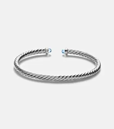 David Yurman Cable Flex sterling silver and 14kt gold cuff bracelet with topazes | Thumbnail 4 David Yurman Cable Flex sterling silver and 14kt gold cuff bracelet with topazes | Thumbnail 4