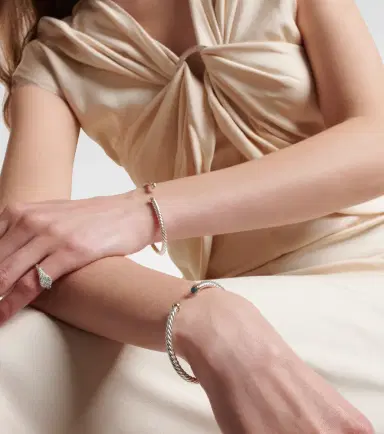 David Yurman Cable Flex sterling silver and 14kt gold cuff bracelet with topazes | Thumbnail 5 David Yurman Cable Flex sterling silver and 14kt gold cuff bracelet with topazes | Thumbnail 5