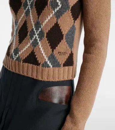 Prada Argyle cashmere sweater | Thumbnail 5 Prada Argyle cashmere sweater | Thumbnail 5