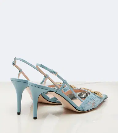 Valentino Garavani VLogo lace slingback pumps | Thumbnail 3 Valentino Garavani VLogo lace slingback pumps | Thumbnail 3