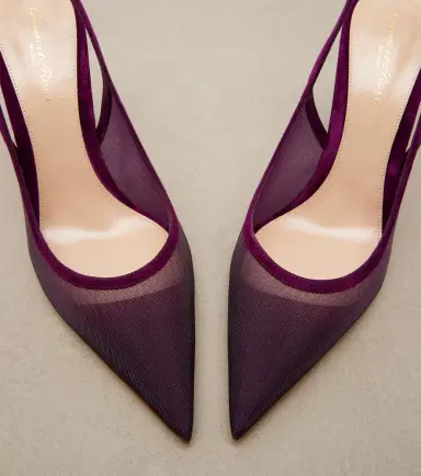 Gianvito Rossi Suede-trimmed organza slingback pumps | Thumbnail 3 Gianvito Rossi Suede-trimmed organza slingback pumps | Thumbnail 3