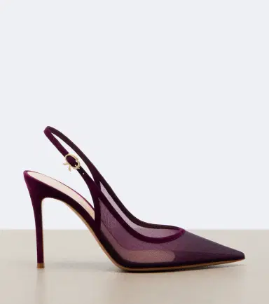 Gianvito Rossi Suede-trimmed organza slingback pumps | Thumbnail 4 Gianvito Rossi Suede-trimmed organza slingback pumps | Thumbnail 4