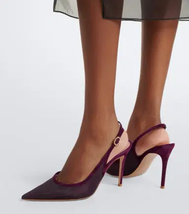 Gianvito Rossi Suede-trimmed organza slingback pumps | Thumbnail 5 Gianvito Rossi Suede-trimmed organza slingback pumps | Thumbnail 5
