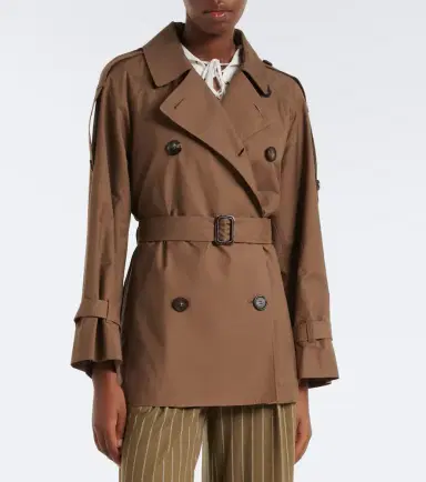Max Mara Cropped cotton-blend twill trench coat | Thumbnail 2 Max Mara Cropped cotton-blend twill trench coat | Thumbnail 2