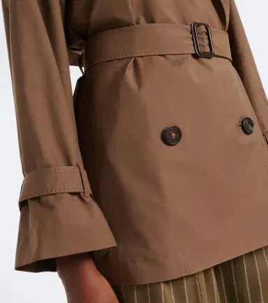 Max Mara Cropped cotton-blend twill trench coat | Thumbnail 4 Max Mara Cropped cotton-blend twill trench coat | Thumbnail 4