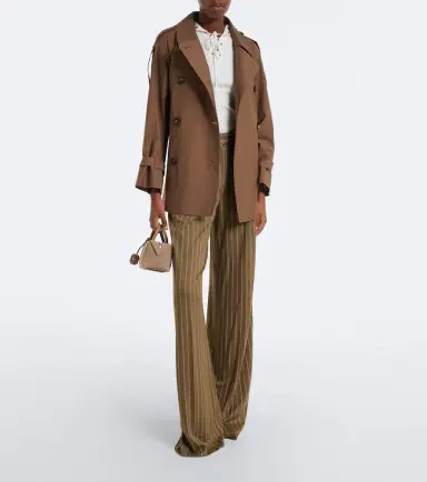 Max Mara Cropped cotton-blend twill trench coat | Thumbnail 5 Max Mara Cropped cotton-blend twill trench coat | Thumbnail 5