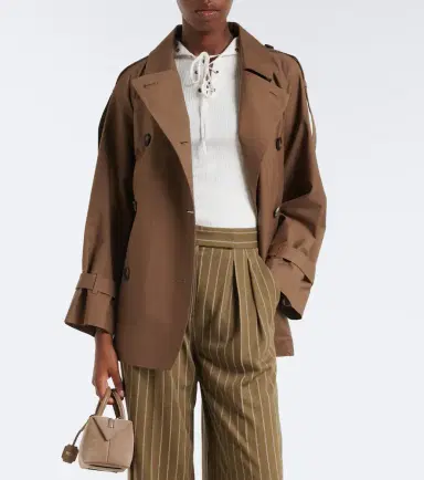 Max Mara Cropped cotton-blend twill trench coat | Thumbnail 7 Max Mara Cropped cotton-blend twill trench coat | Thumbnail 7