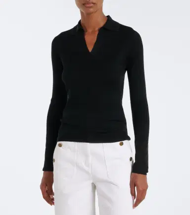 Max Mara Ribbed-knit silk and cashmere polo sweater | Thumbnail 3 Max Mara Ribbed-knit silk and cashmere polo sweater | Thumbnail 3
