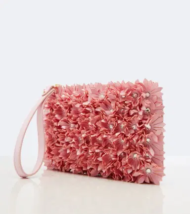Valentino Garavani Embellished floral-appliqué satin pouch | Thumbnail 3 Valentino Garavani Embellished floral-appliqué satin pouch | Thumbnail 3