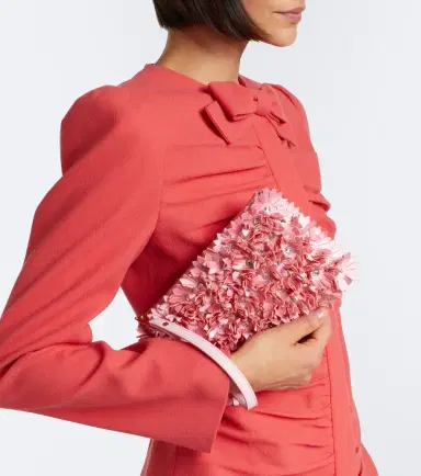 Valentino Garavani Embellished floral-appliqué satin pouch | Thumbnail 5 Valentino Garavani Embellished floral-appliqué satin pouch | Thumbnail 5