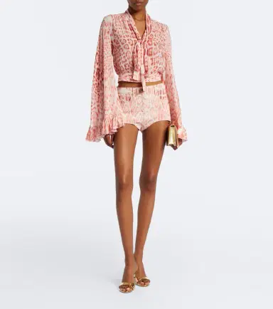 Roberto Cavalli Leopard-print denim shorts | Thumbnail 4 Roberto Cavalli Leopard-print denim shorts | Thumbnail 4